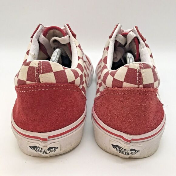 Vans Old Skool Red Checkerboard Skate Shoes M 8.5 - W 11 Lace Up Low Top Sneaker - Picture 4 of 12